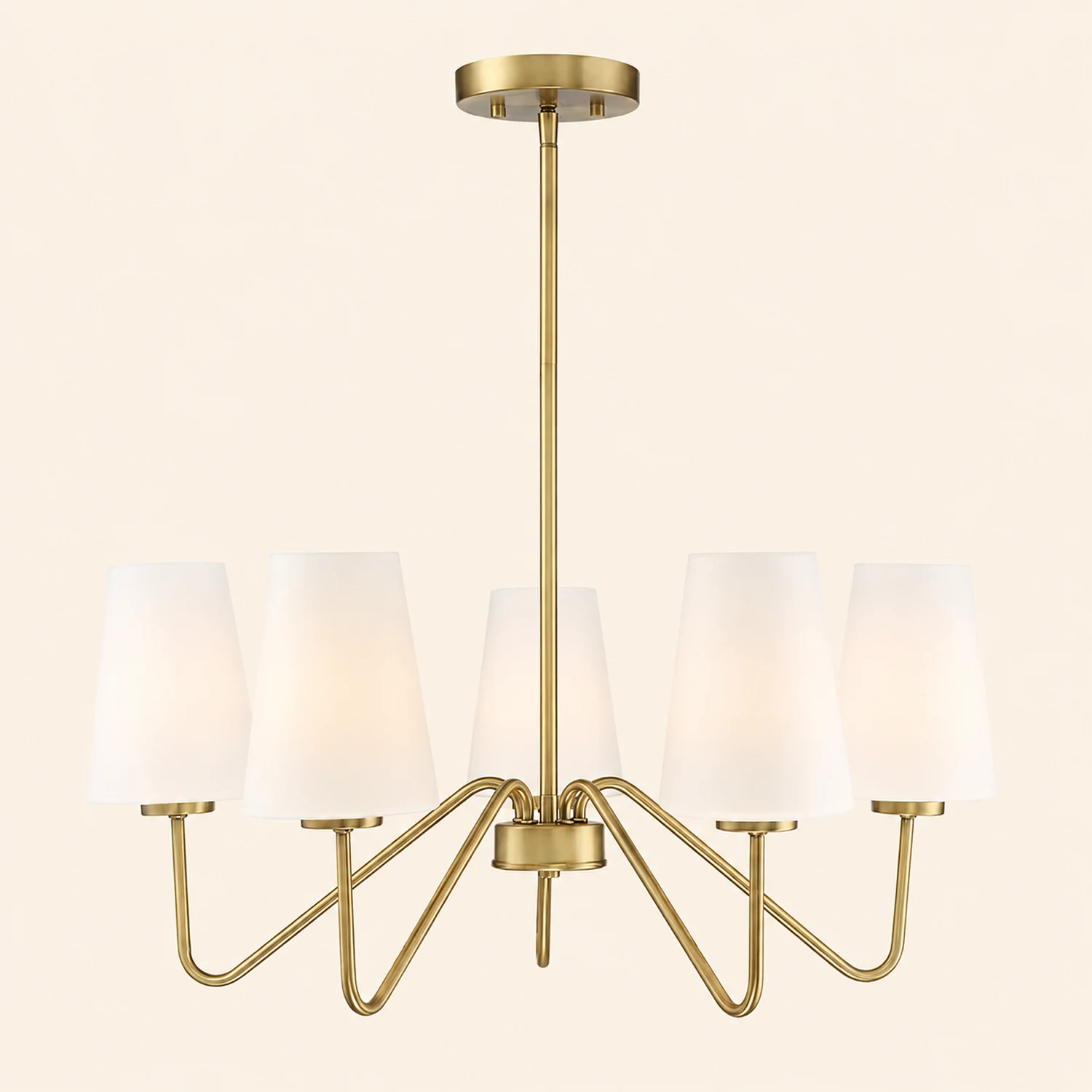 Simple brass five-head chandelier - Lumpaz