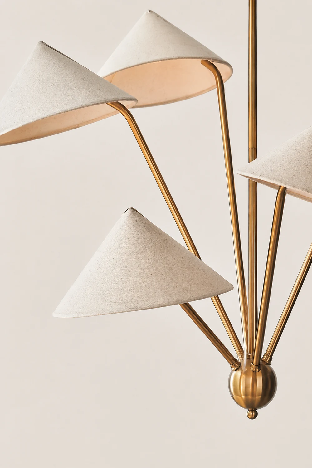 5-Arm Fabric Cone Chandelier - Lumpaz