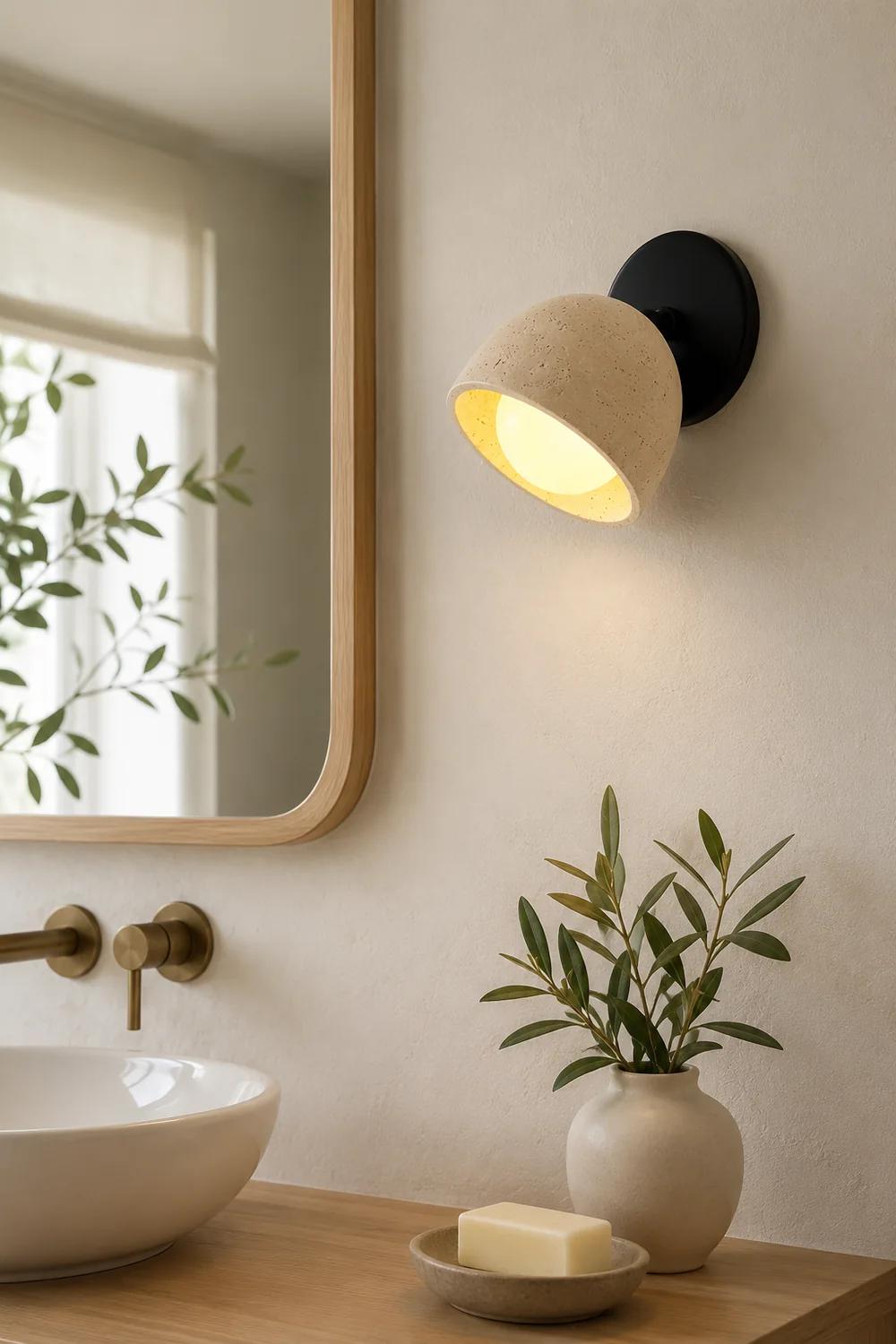 Tranquil Travertine Wall Light - Lumpaz