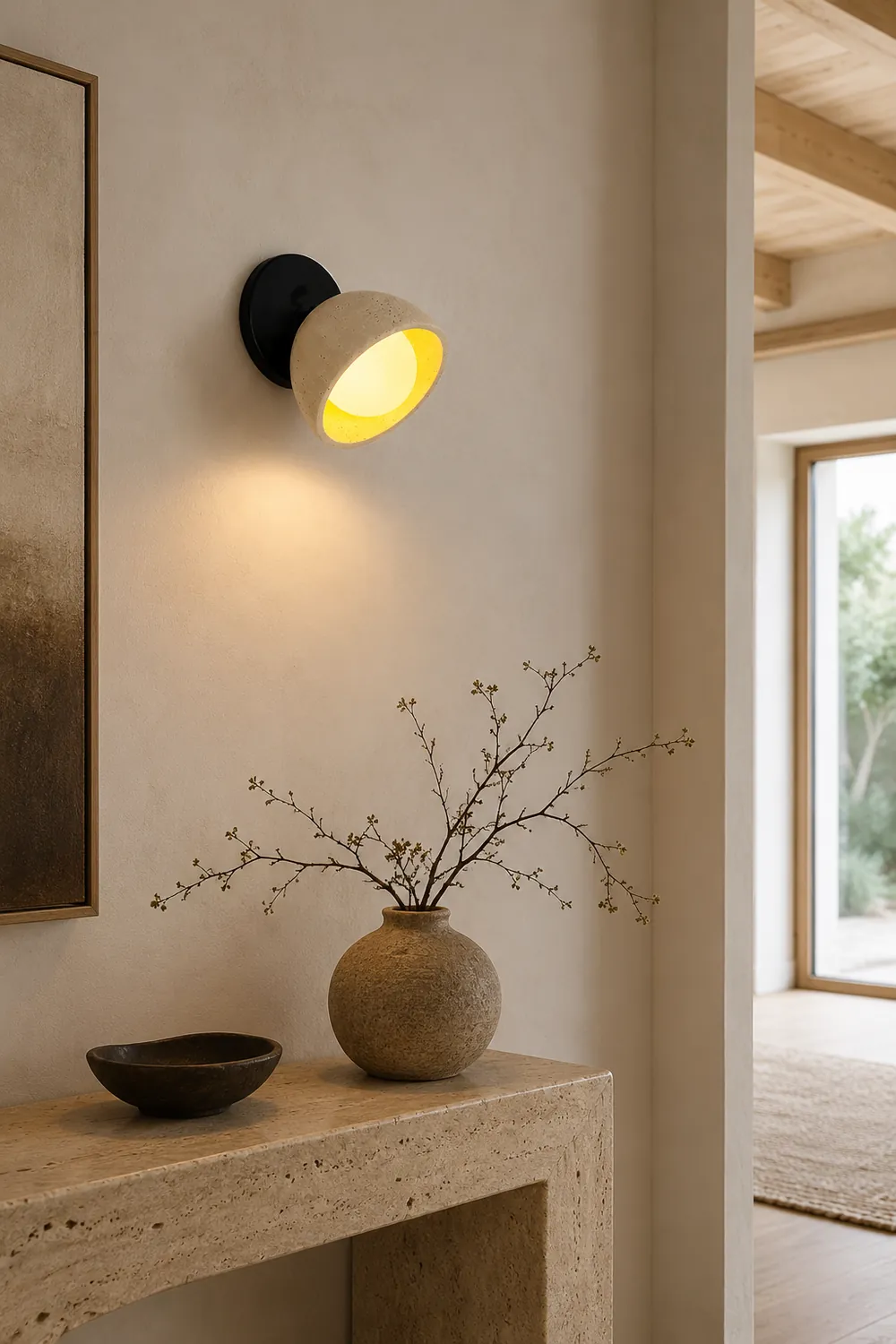 Tranquil Travertine Wall Light - Lumpaz