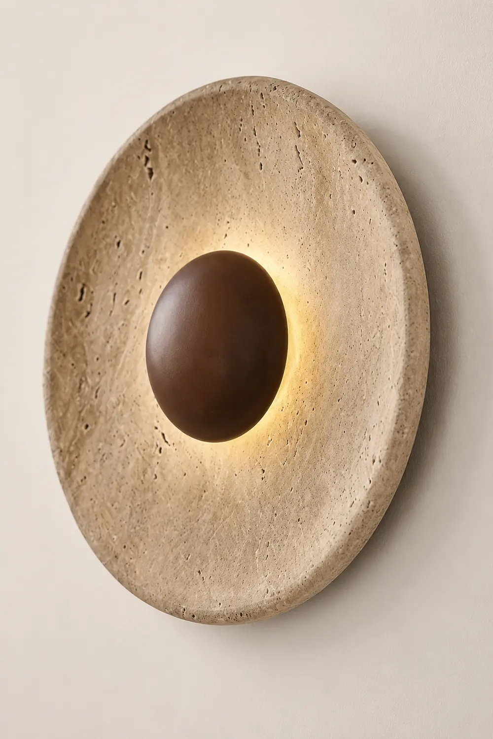 Halo Travertine Wall Light - Lumpaz