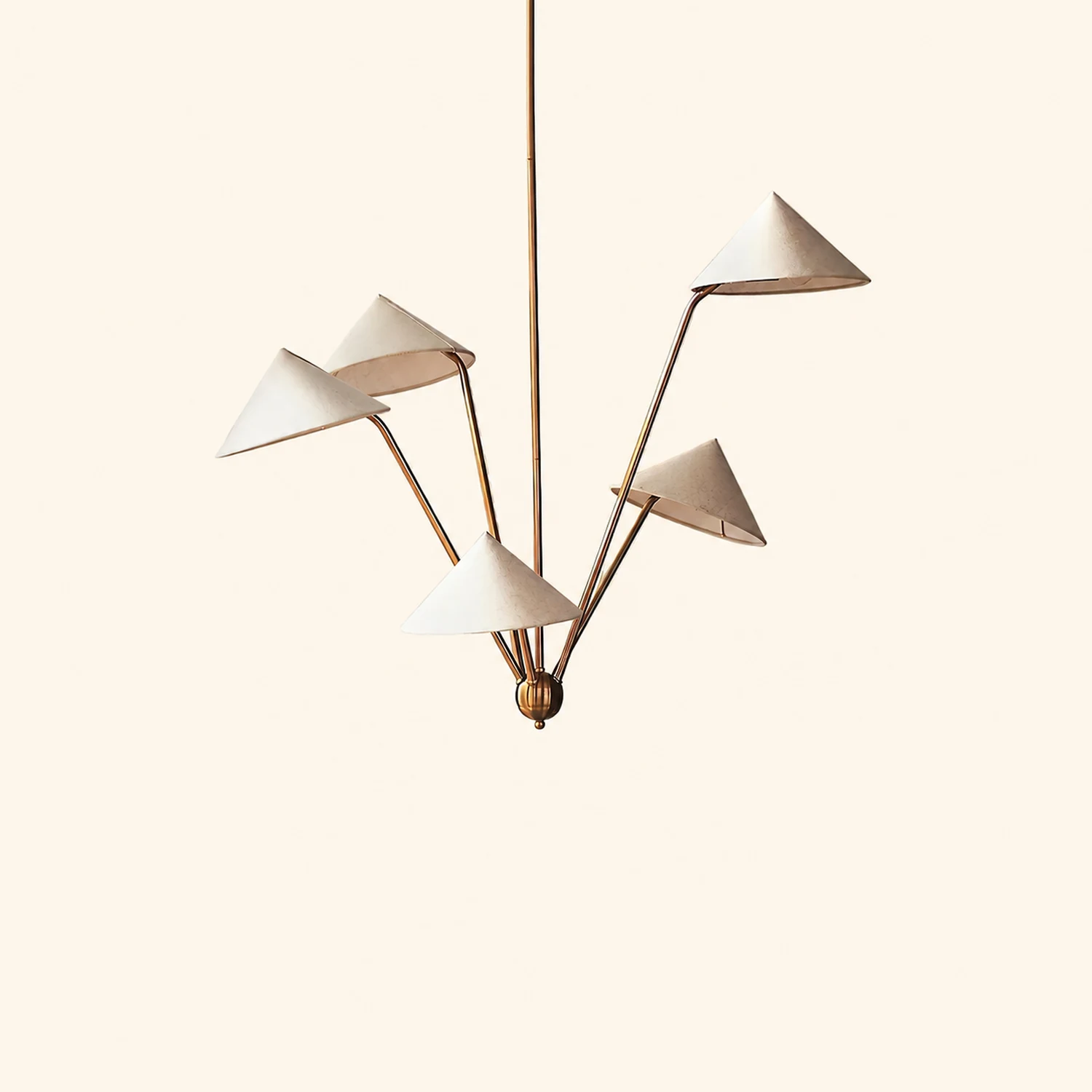 5-Arm Fabric Cone Chandelier - Lumpaz