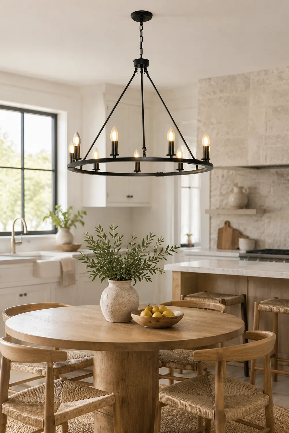 Rustic Industrial Black Candle Chandelier - Lumpaz