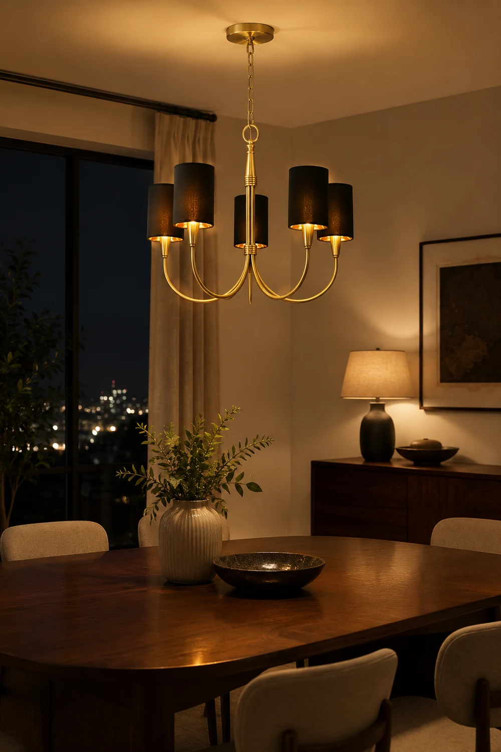 Quincy Black Chandelier - Lumpaz