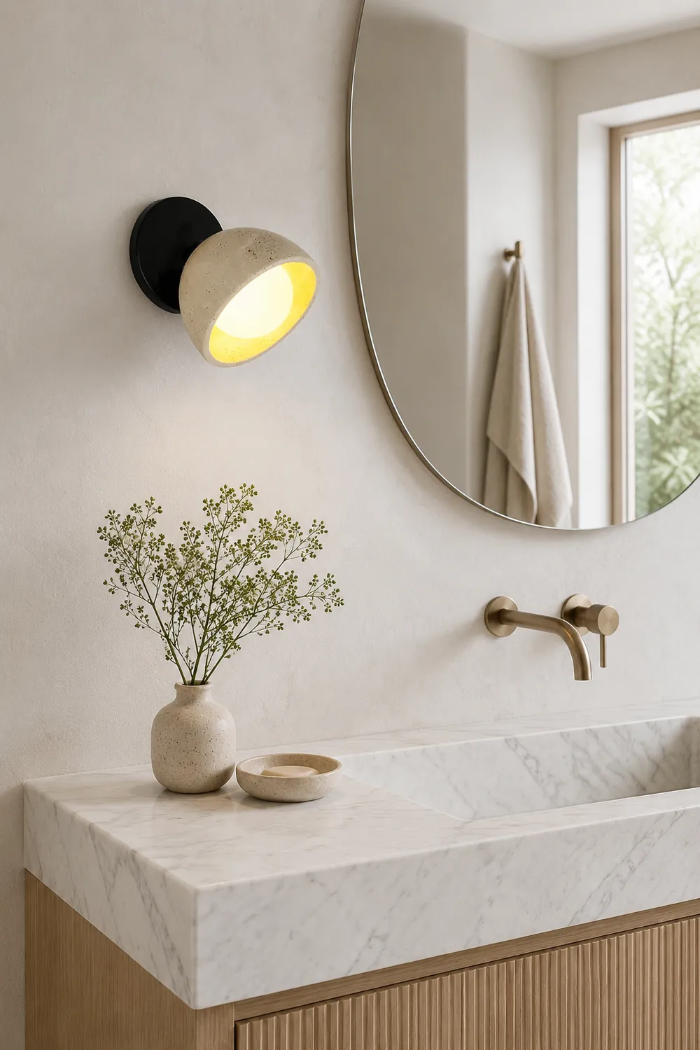 Tranquil Travertine Wall Light - Lumpaz