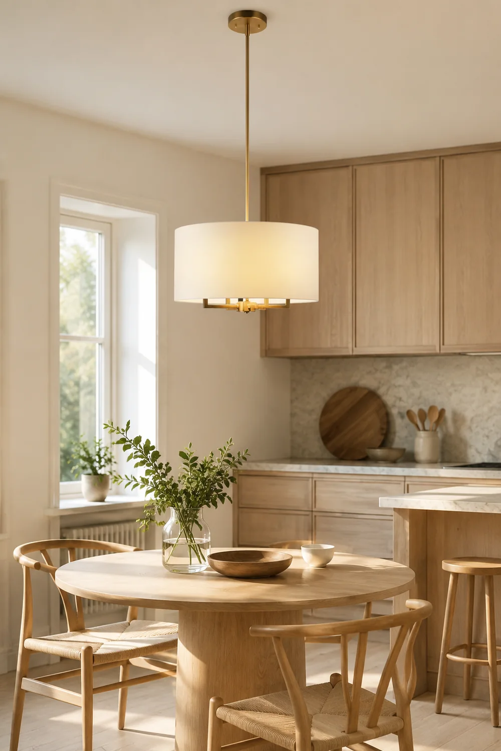 Spherical fabric covered chandelier - Lumpaz