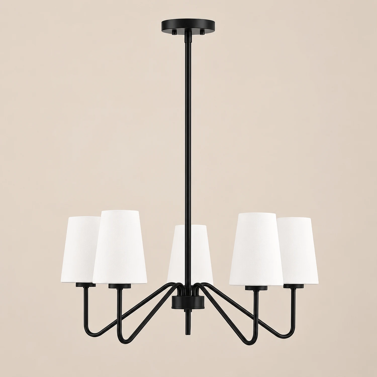 Simple brass five-head chandelier - Lumpaz