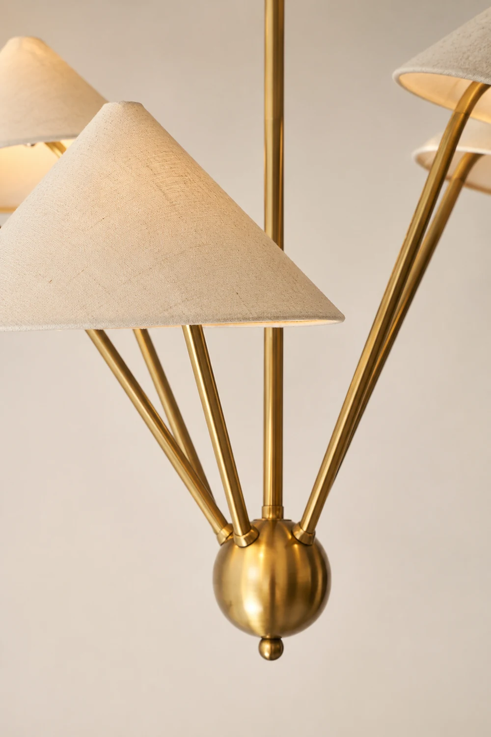 5-Arm Fabric Cone Chandelier - Lumpaz