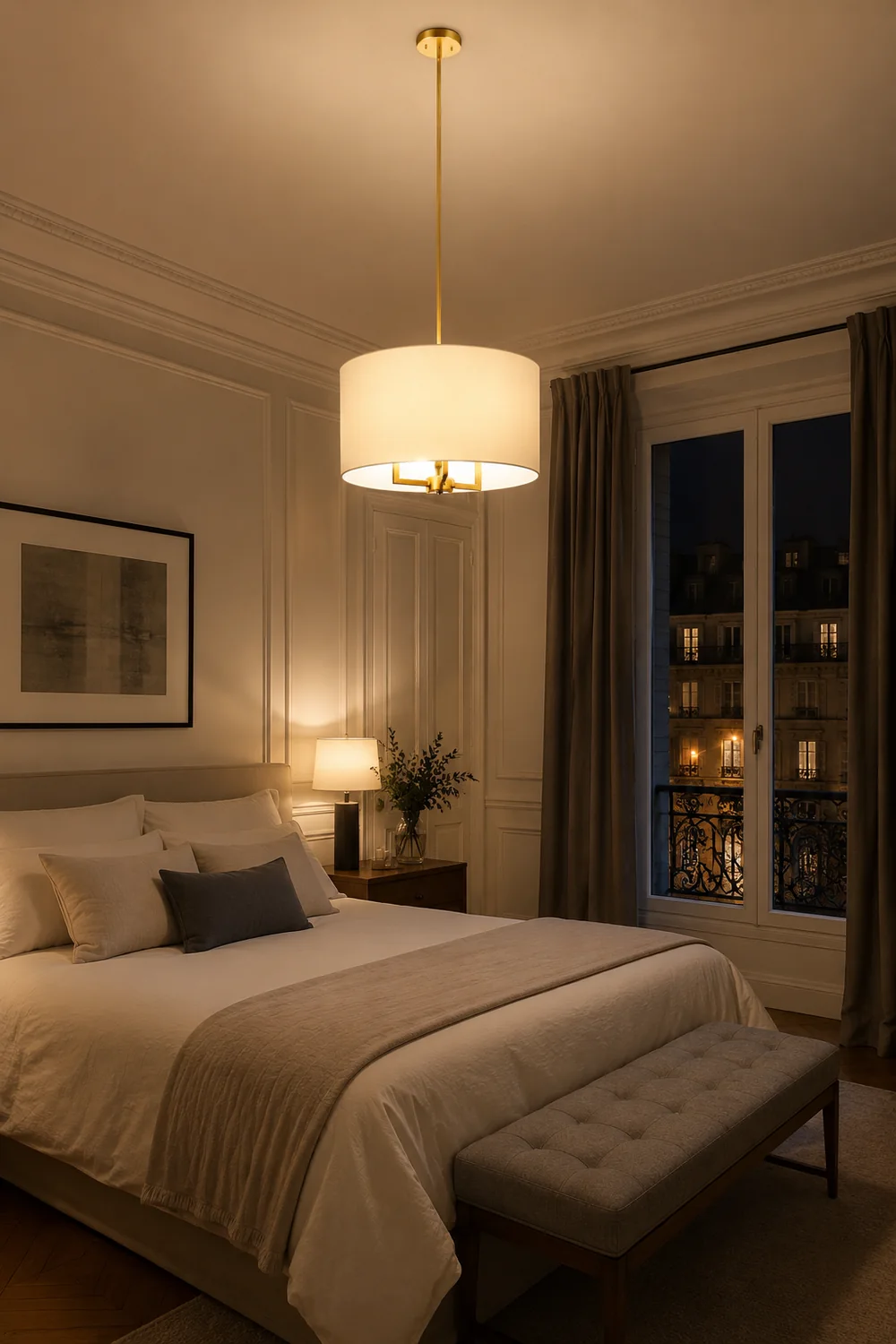 Spherical fabric covered chandelier - Lumpaz
