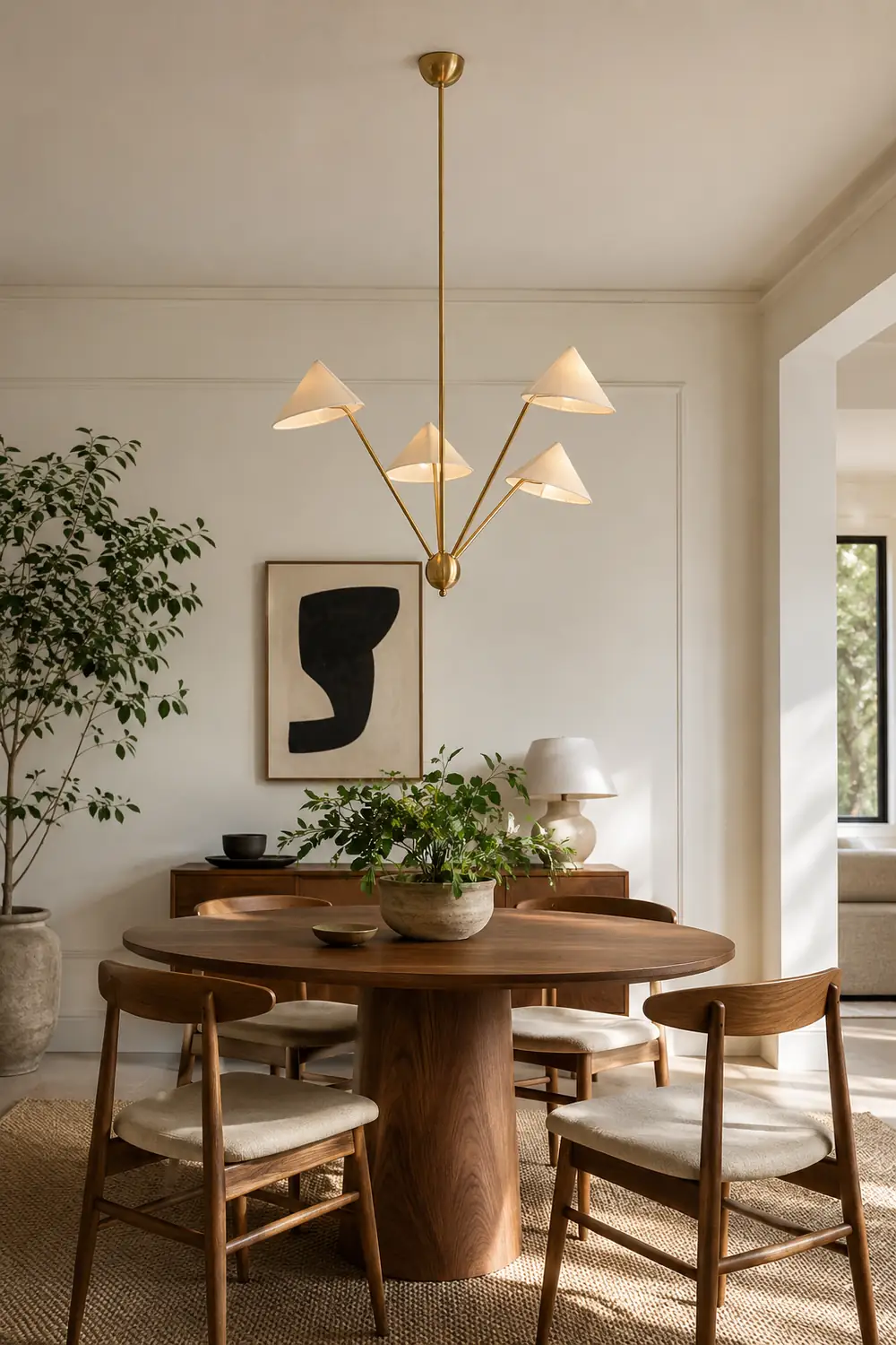 5-Arm Fabric Cone Chandelier - Lumpaz