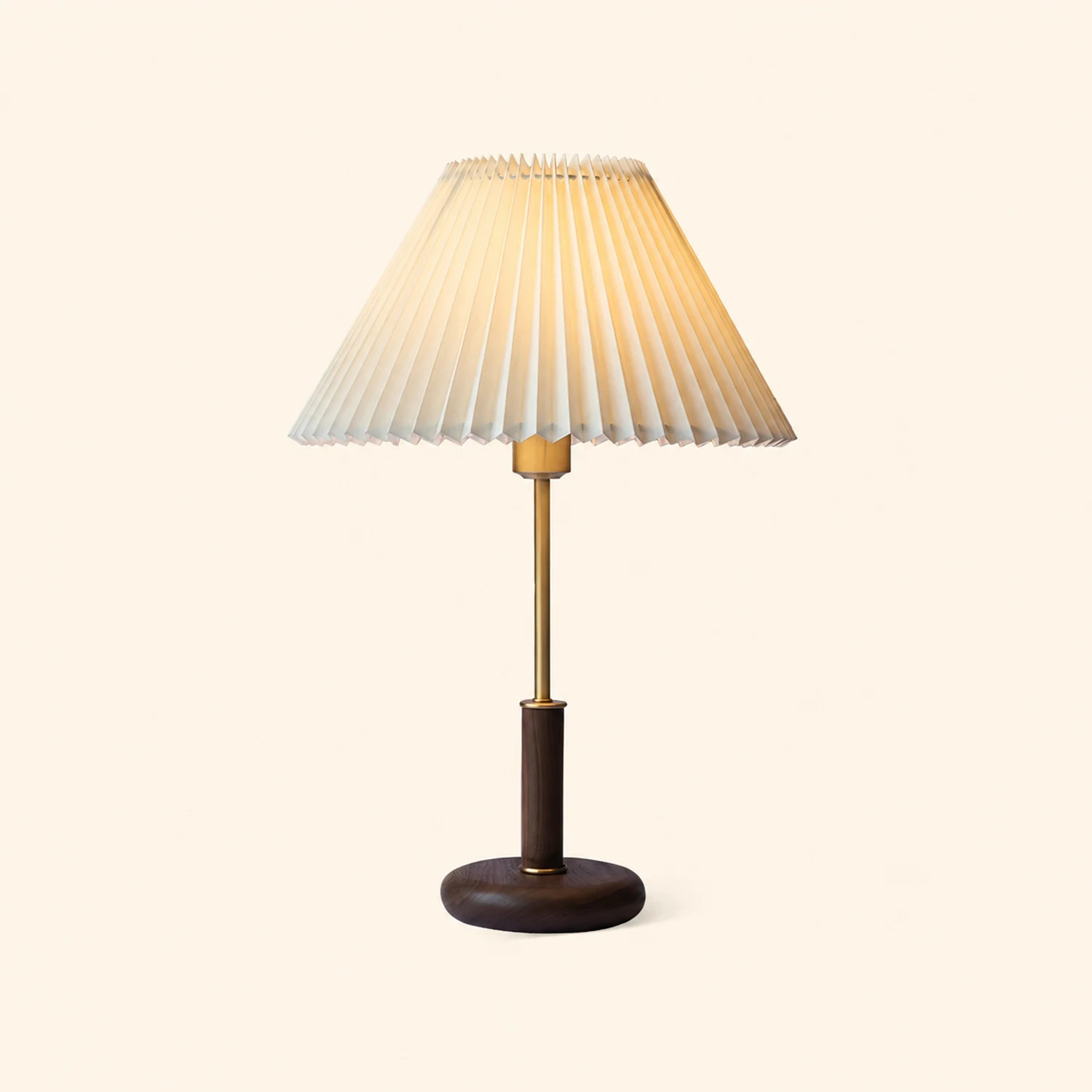 Pleated Walnut Table Lamp - Lumpaz