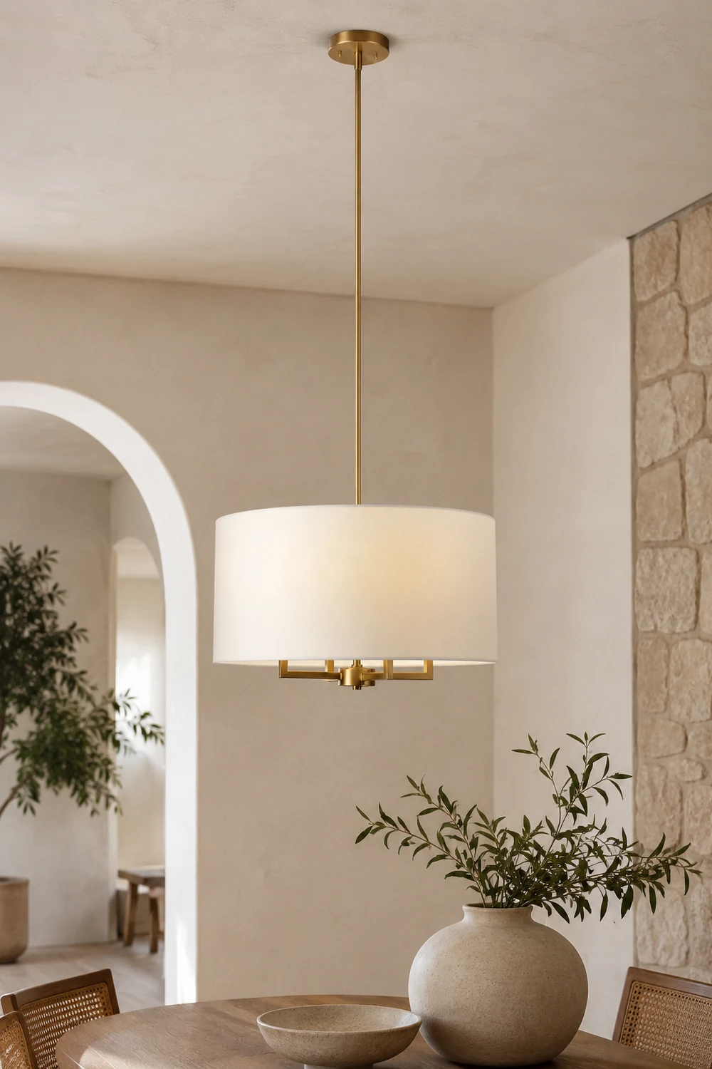 Spherical fabric covered chandelier - Lumpaz
