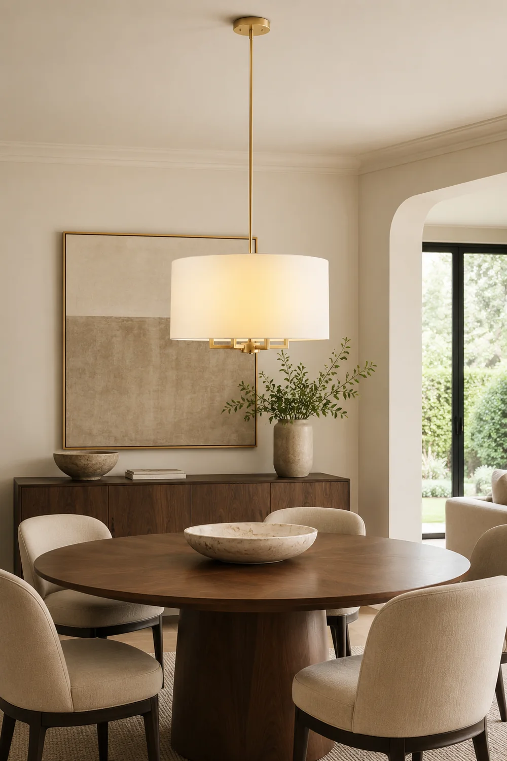 Spherical fabric covered chandelier - Lumpaz