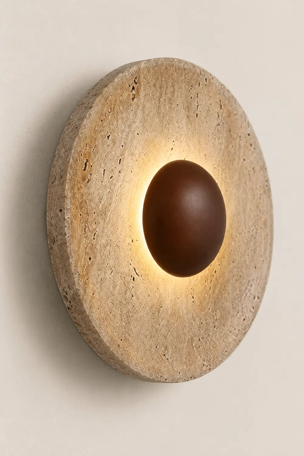 Halo Travertine Wall Light - Lumpaz
