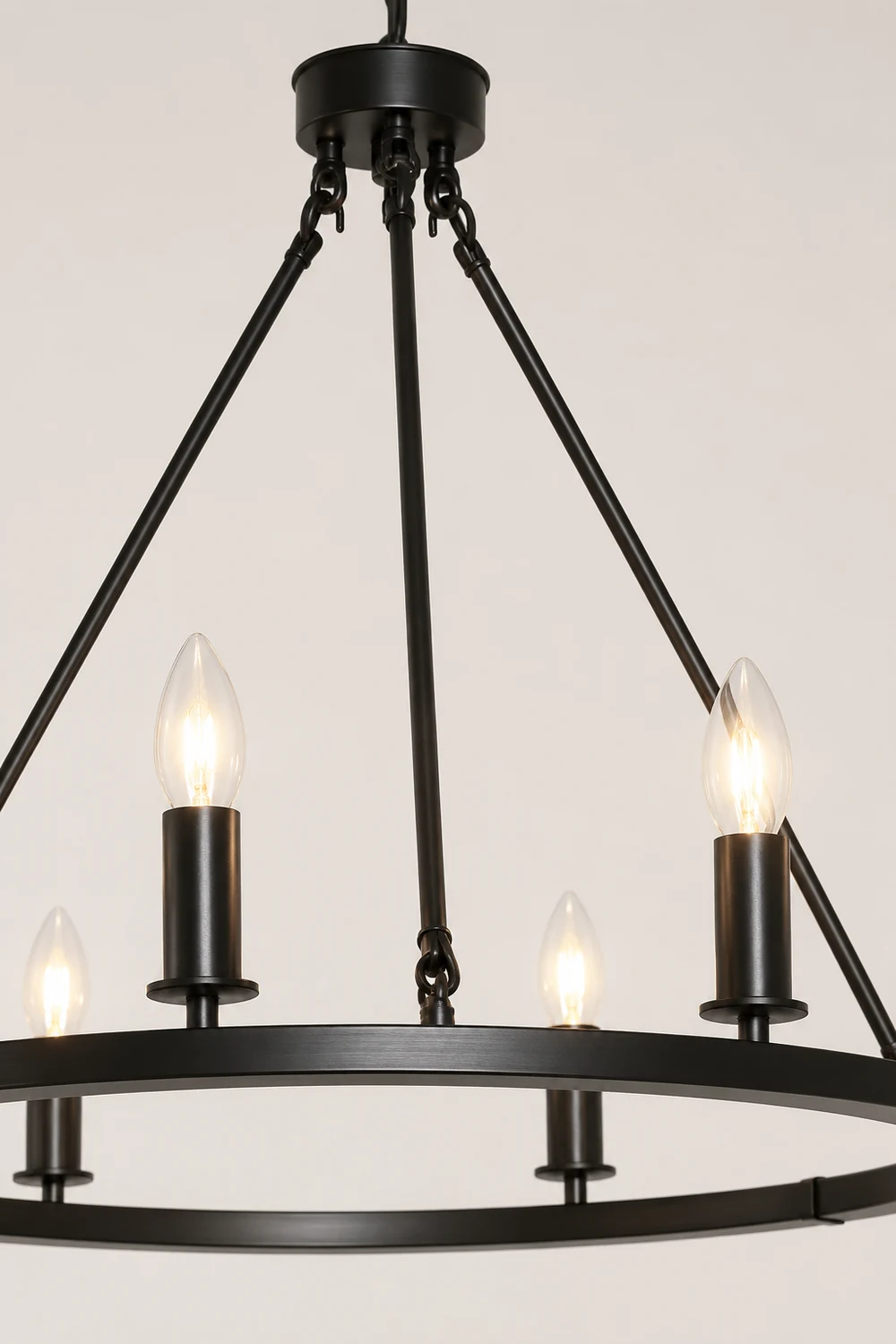 Rustic Industrial Black Candle Chandelier - Lumpaz