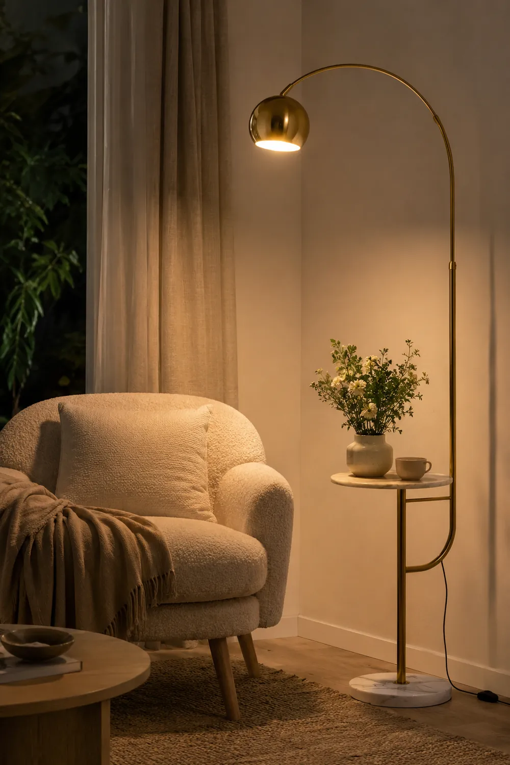 Arc Nightstand Floor Lamp - Lumpaz