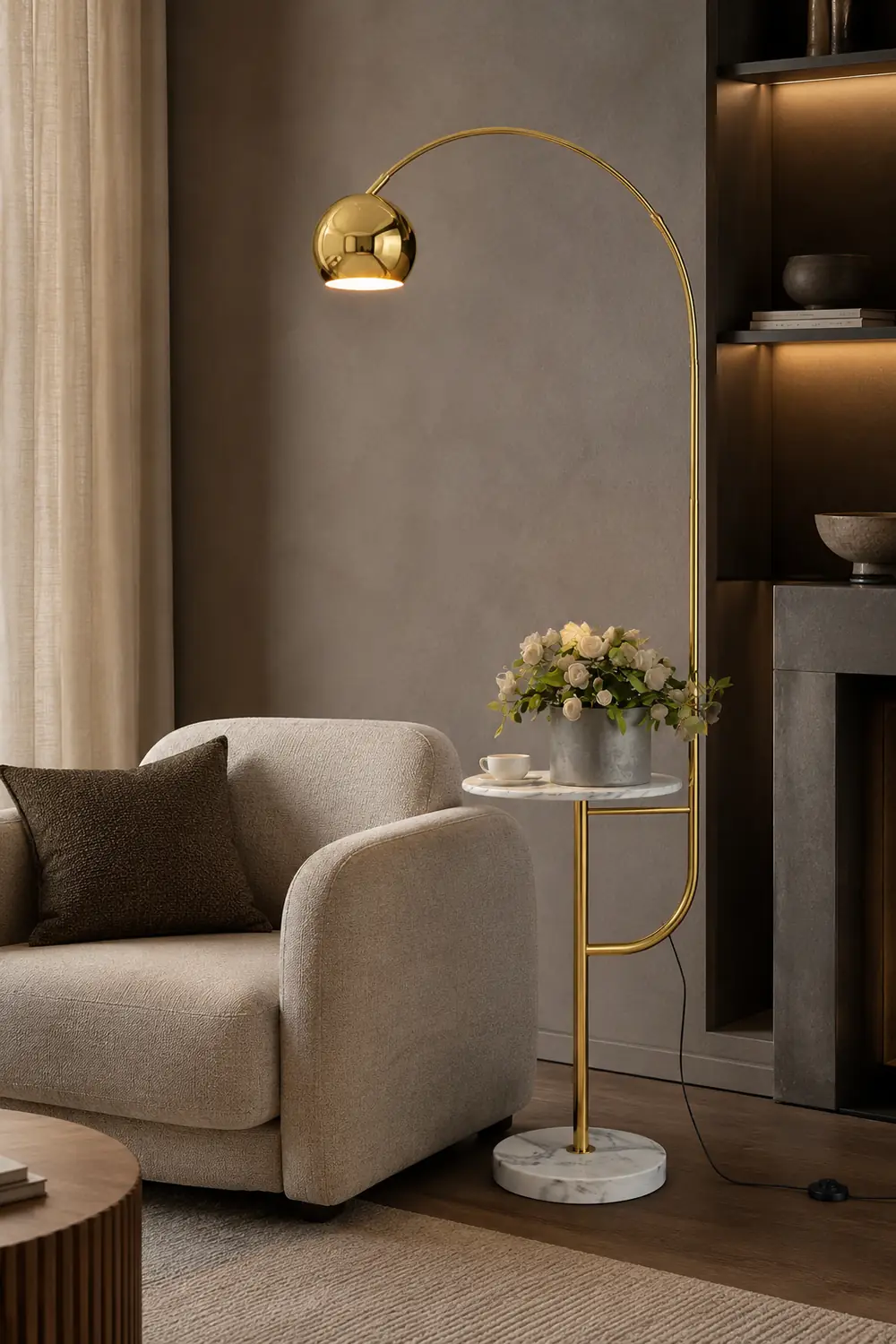 Arc Nightstand Floor Lamp - Lumpaz