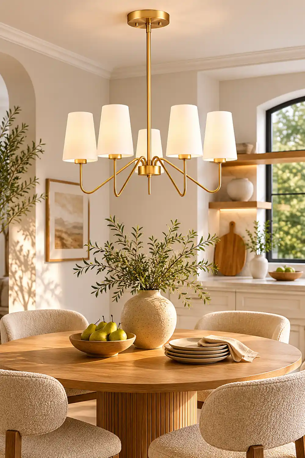 Simple brass five-head chandelier - Lumpaz