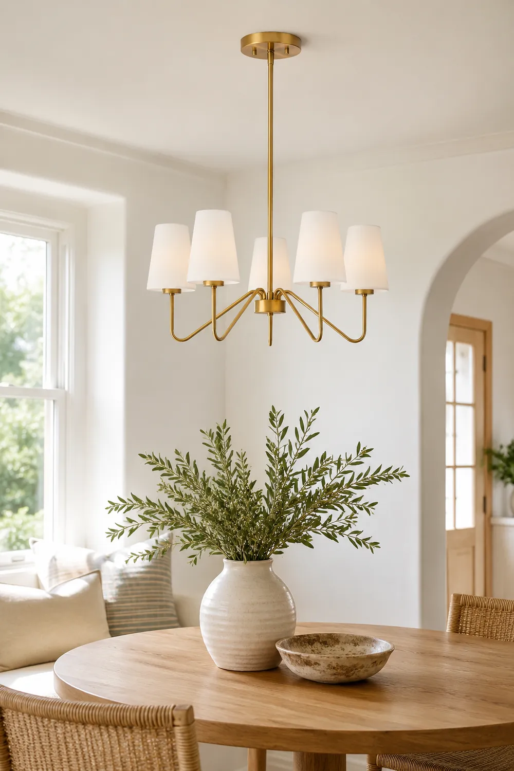 Simple brass five-head chandelier - Lumpaz