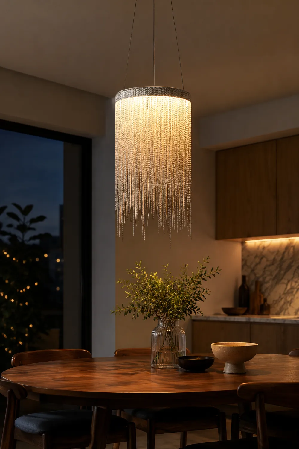Aluminum Chain Tassel Pendant Light - Lumpaz