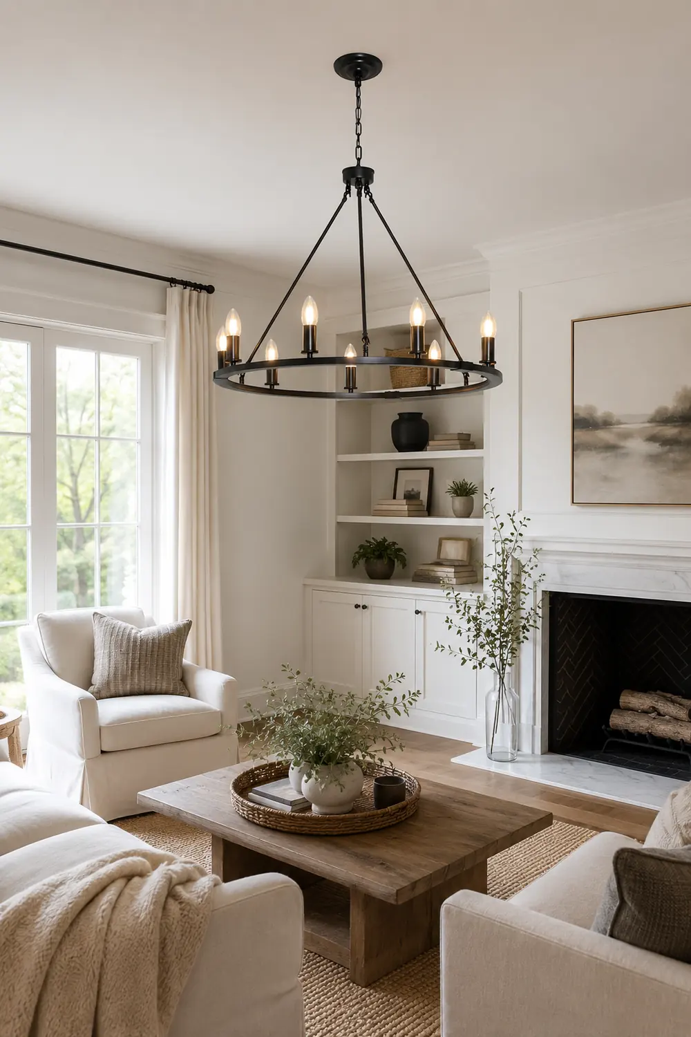 Rustic Industrial Black Candle Chandelier - Lumpaz