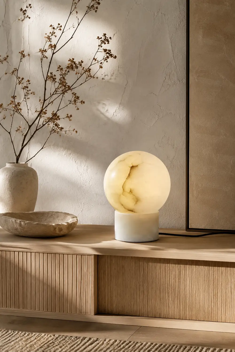 Globe Alabaster Table Lamp - Lumpaz