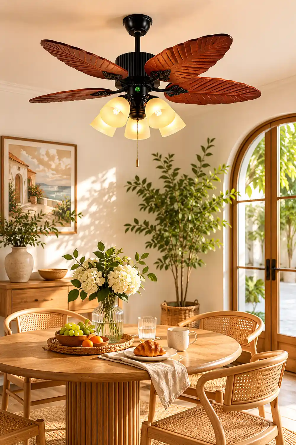 Palm Tropical Ceiling Fan Light - Lumpaz
