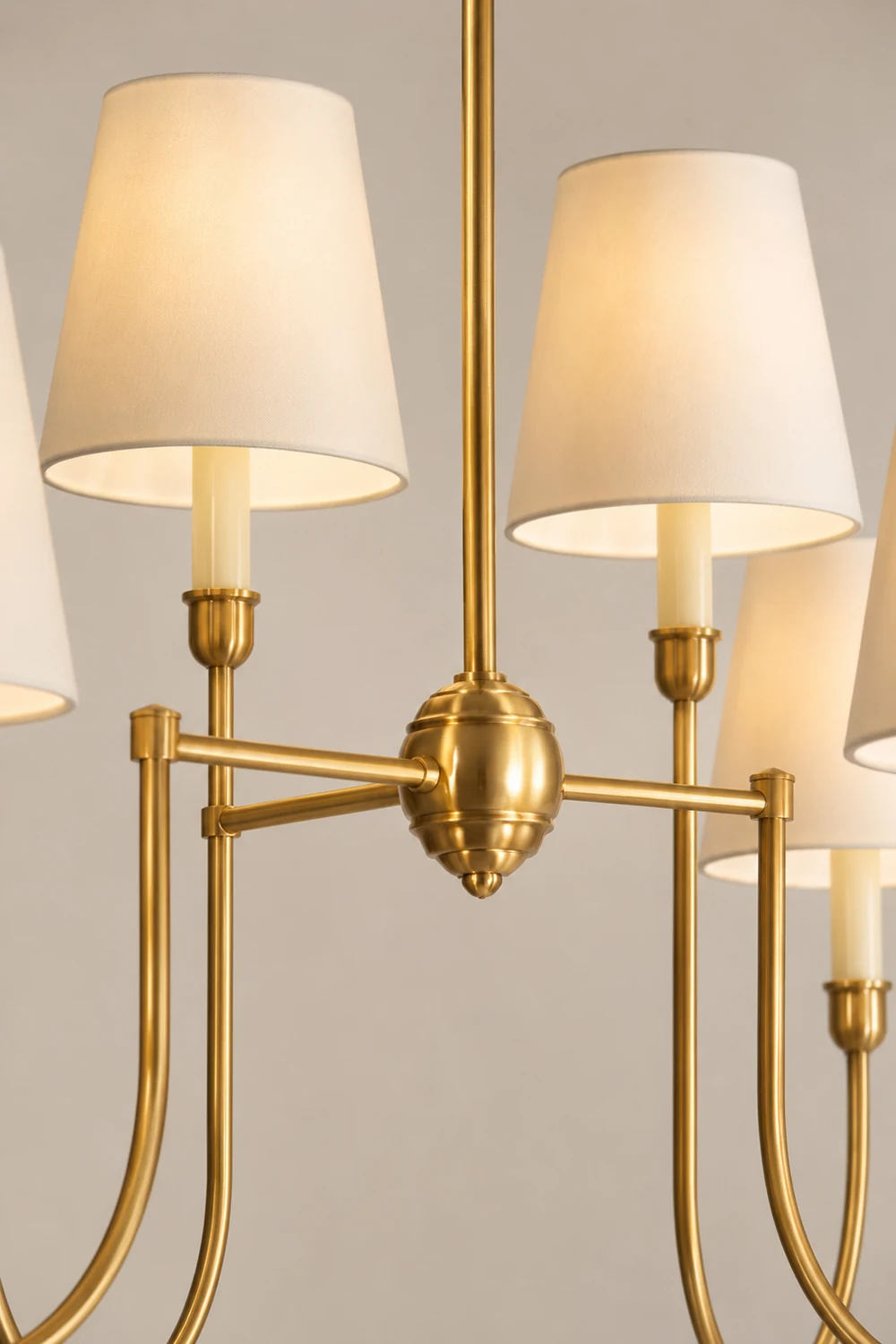 Vendome Gold Fabric Shade Chandelier - Lumpaz
