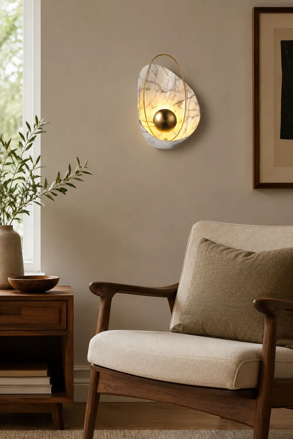 Artisan Shell Marble Wall Sconce - Lumpaz