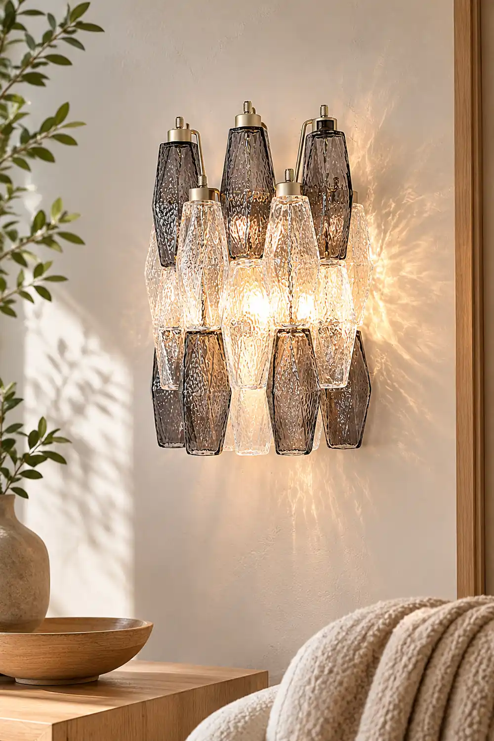 Murano Rhombus Glass Wall Lamp - Lumpaz