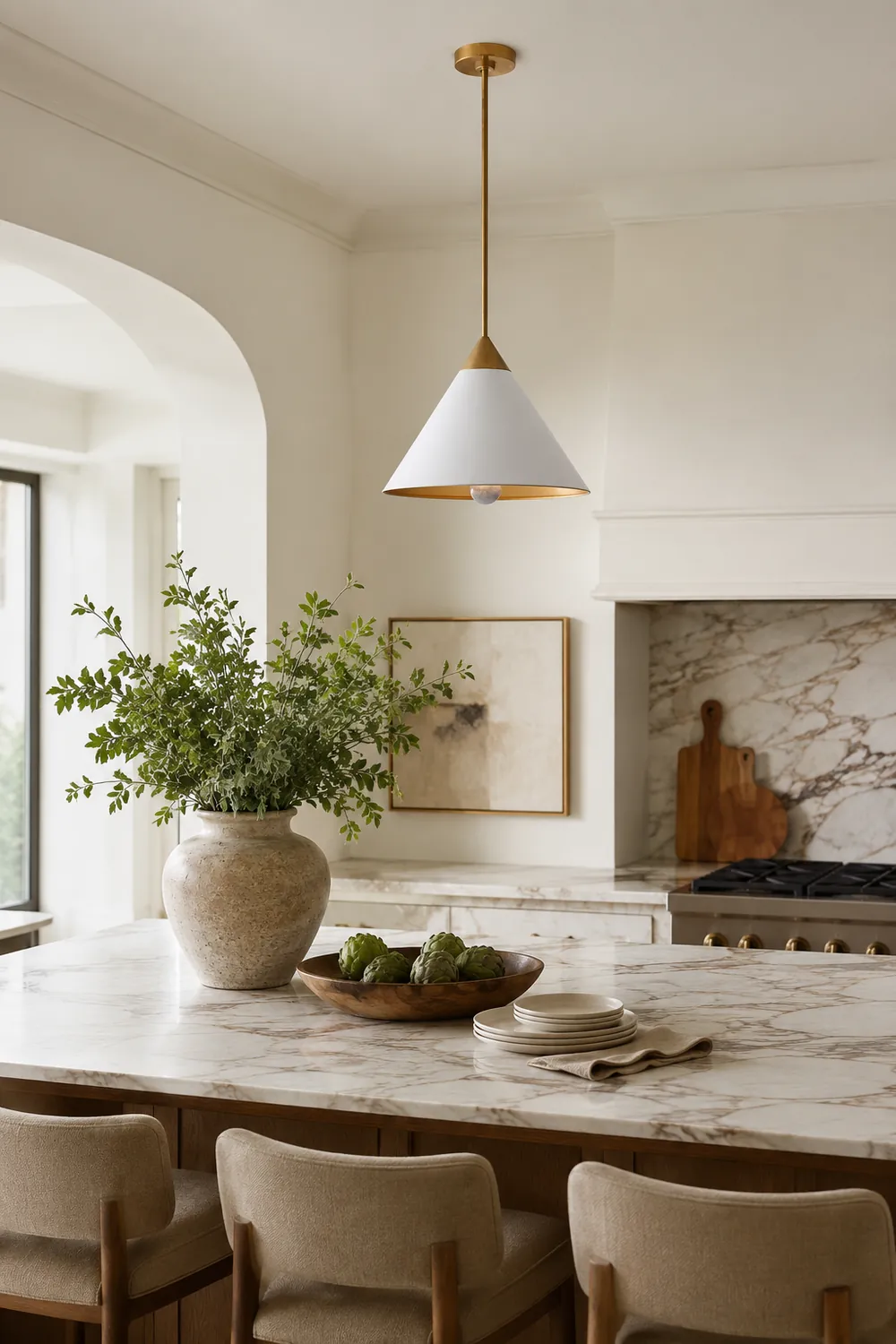 Minimalist Cone-Shaped Brass Pendant Lamp - Lumpaz