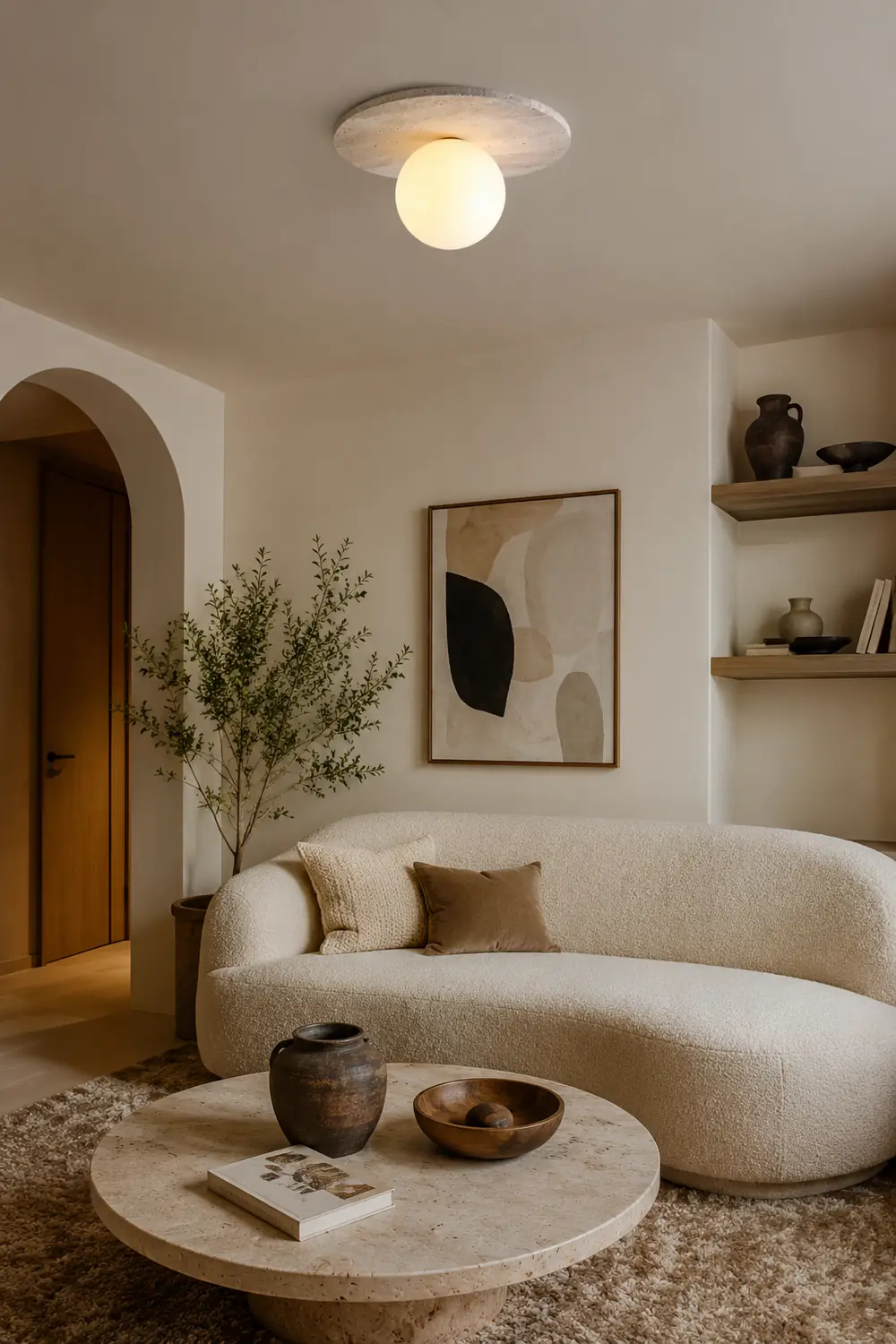 Minimalist Stone Disc Ceiling Light - Lumpaz