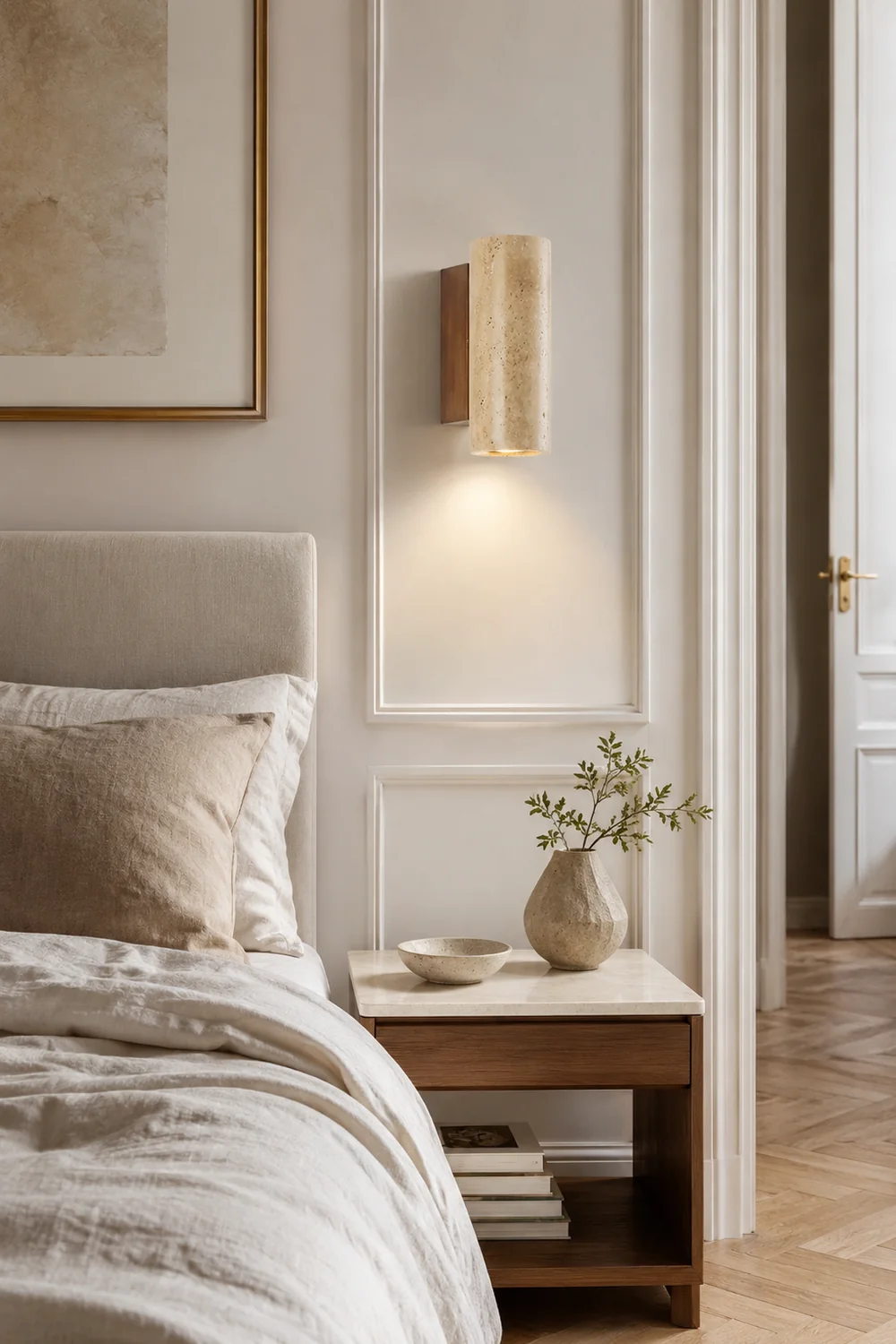 Travertine Cylinder Wall Lamp - Lumpaz