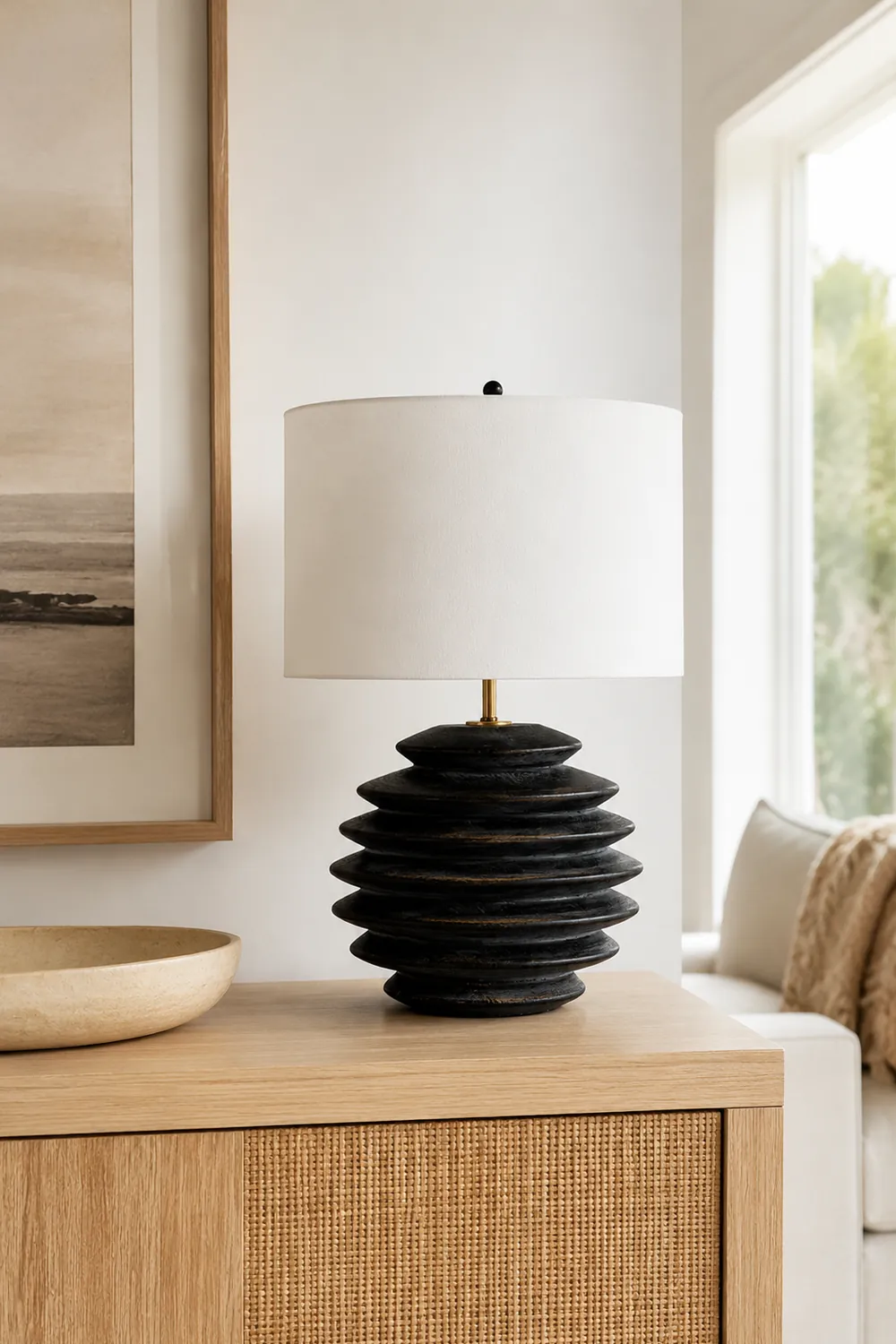 Modern Accordion Round Table Lamp - Lumpaz