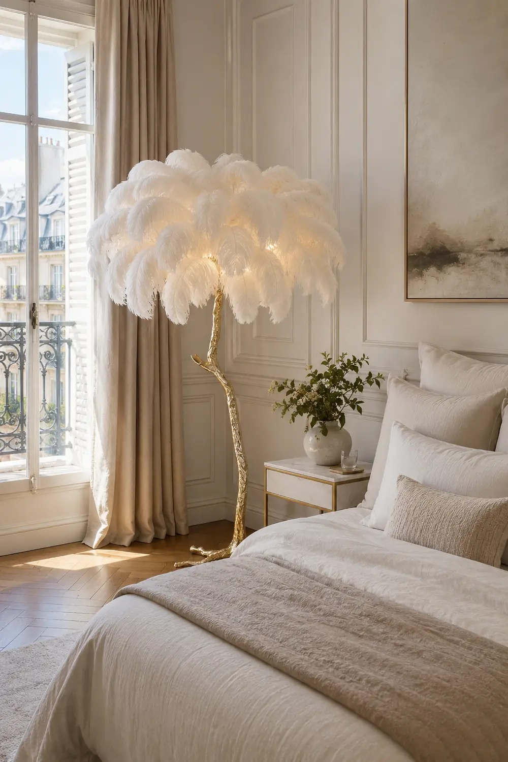 Colorful Ostrich Feather Floor Lamp - Lumpaz
