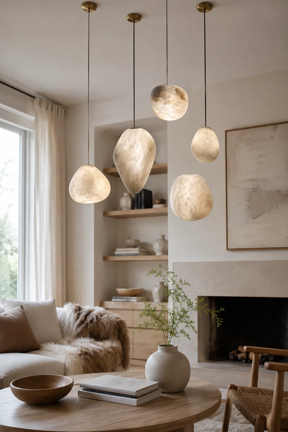 Pebble Alabaster Pendant Light - Lumpaz