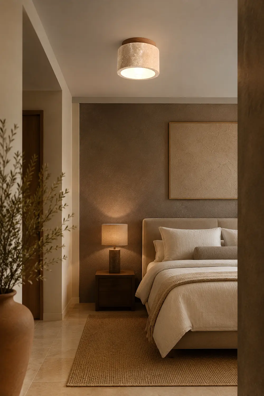 Minimalist Rustic Stone Ceiling Light - Lumpaz