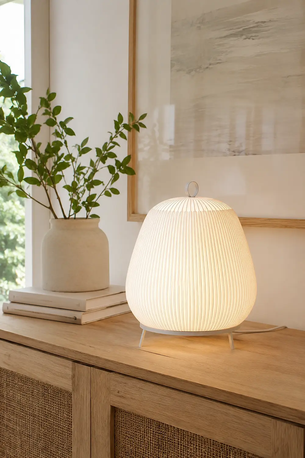 Textured Dome  Lantern Knit Table Lamp - Lumpaz