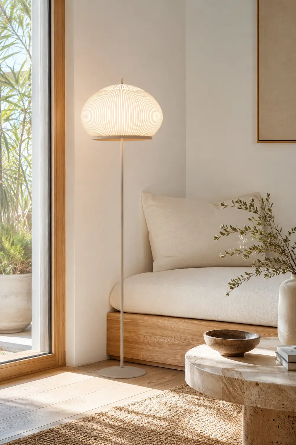 Knitted Round Lantern Floor Lamp - Lumpaz