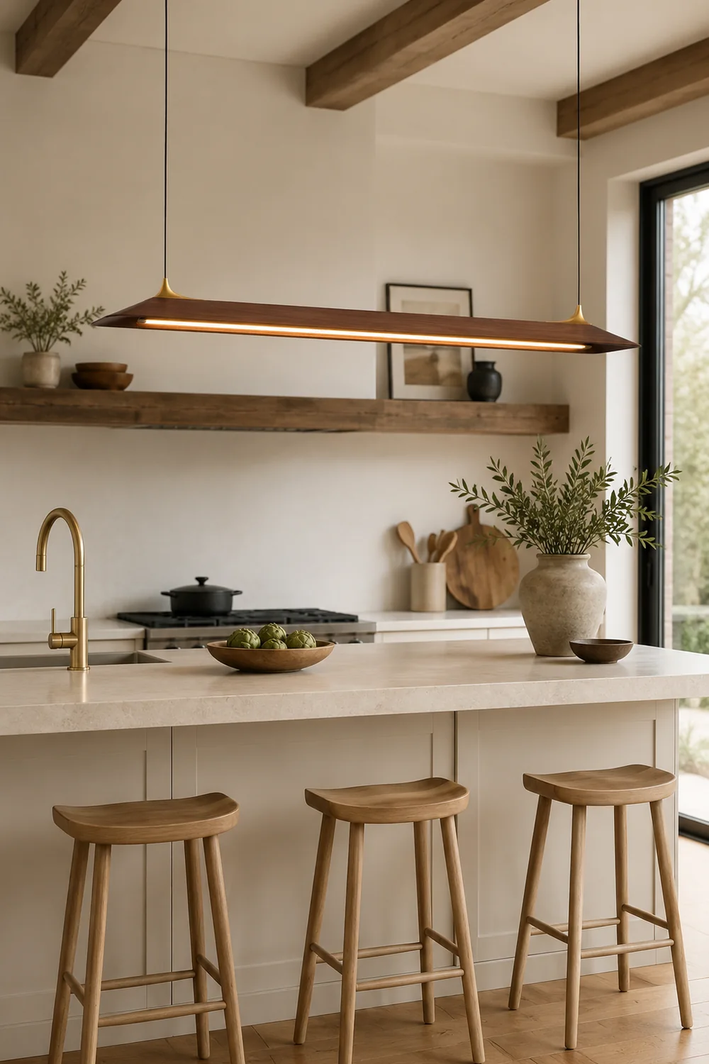 Mernoe walnut pendant lamp - Lumpaz