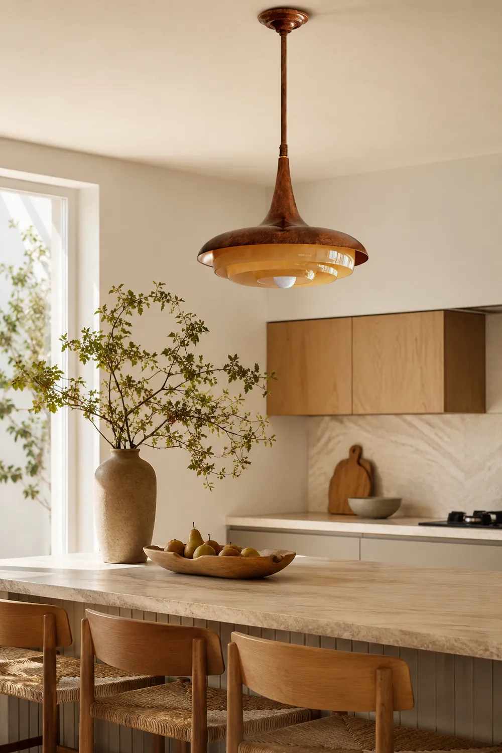 Mid-Century Wood Pendant Light - Lumpaz