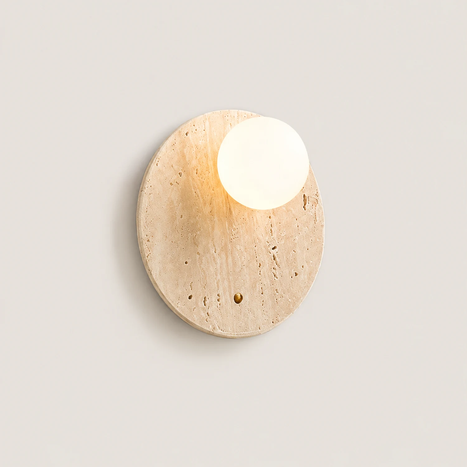 Japanese Oval Travertine Wall Light - Lumpaz