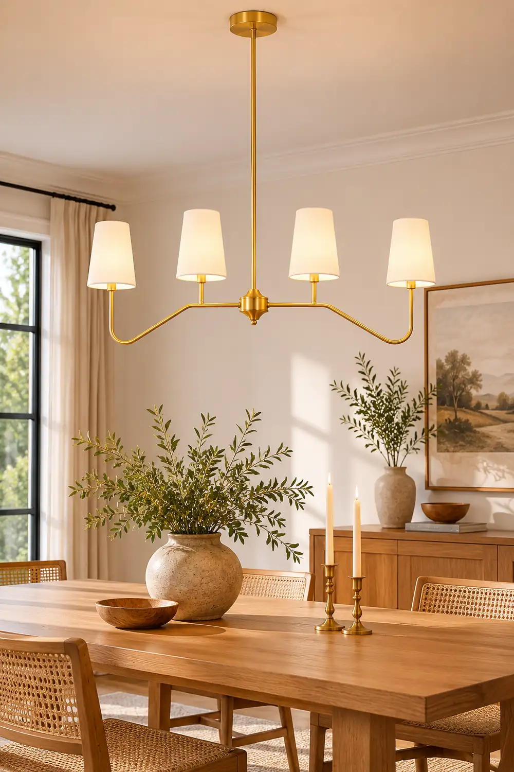 Daphne Brass Linear American Chandelier - Lumpaz
