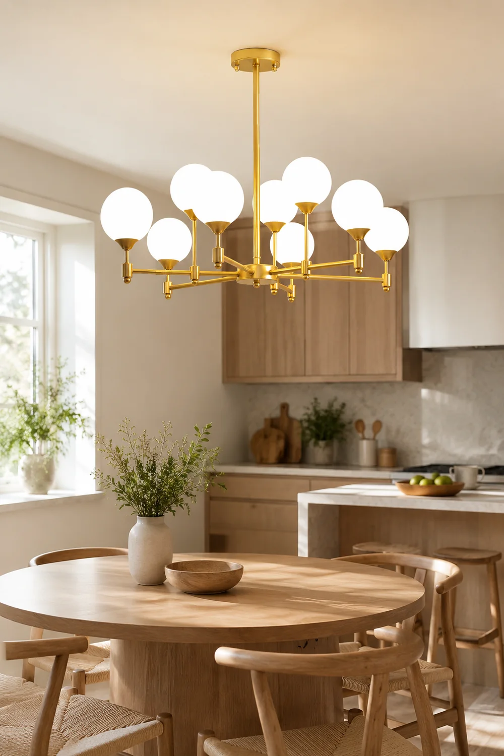 Brass Globe Mid-Century Modern Chandelier - Lumpaz