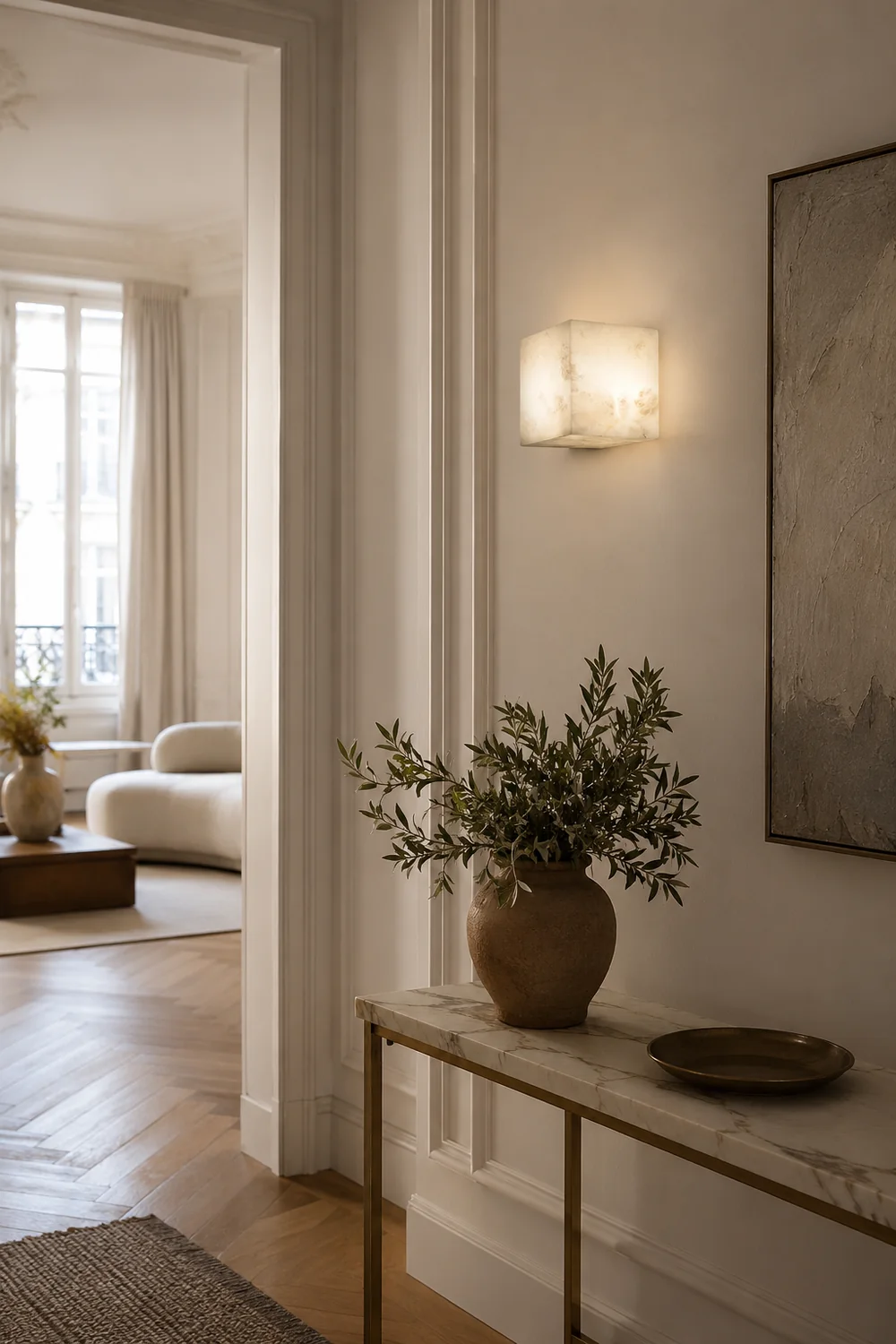 Alabaster Cube Wall Light - Lumpaz