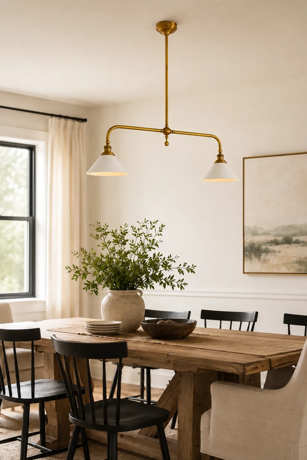 Vintage brass double chandelier - Lumpaz