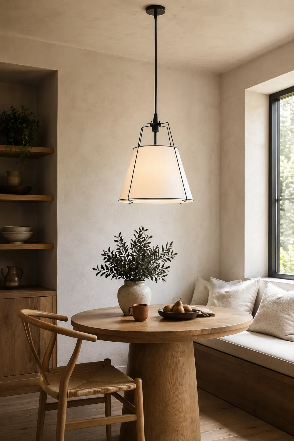 Renée Conical Gold and Fabric  Pendant Lamp - Lumpaz