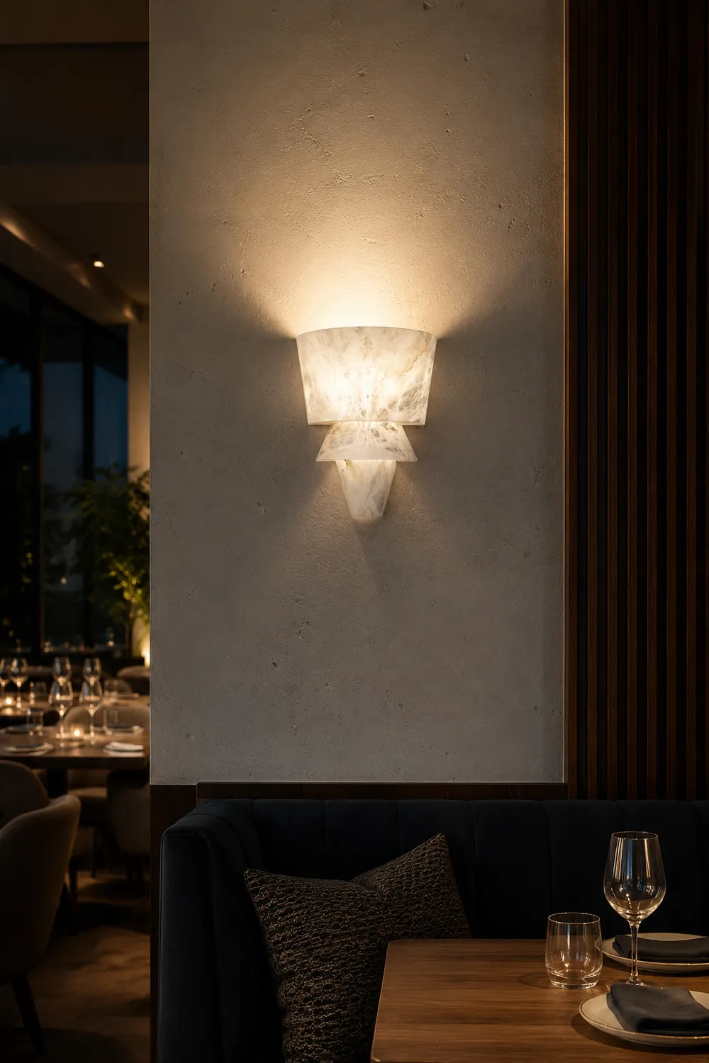 Geometric Alabaster Wall Lamp - Lumpaz