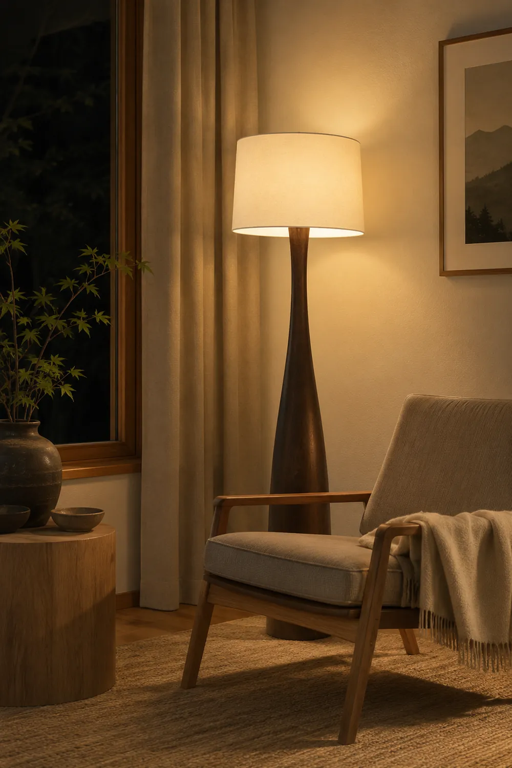 Truxton Solid Wood Floor Lamp - Lumpaz