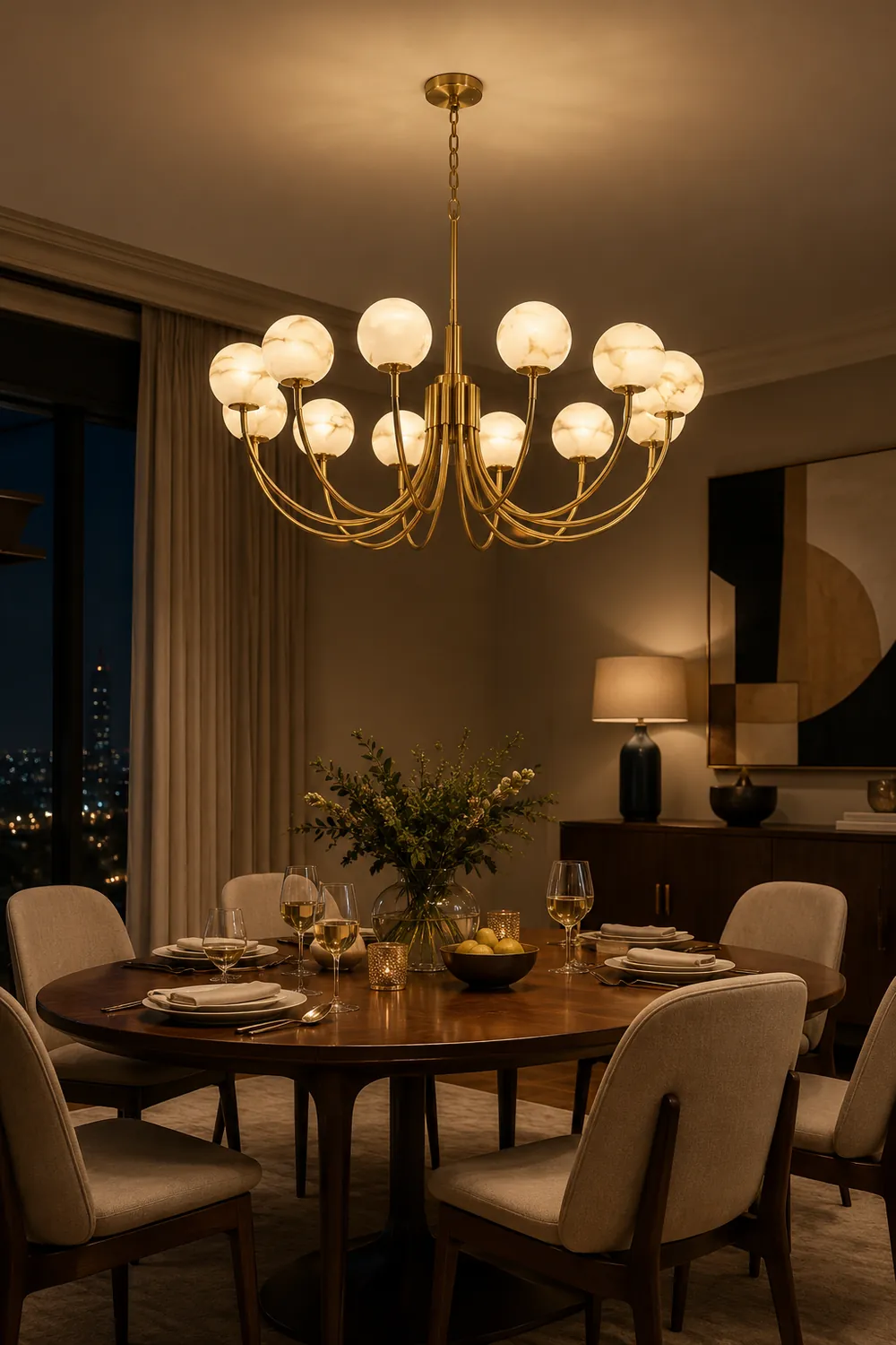 Aurelian Alabaster Globe Chandelier - Lumpaz